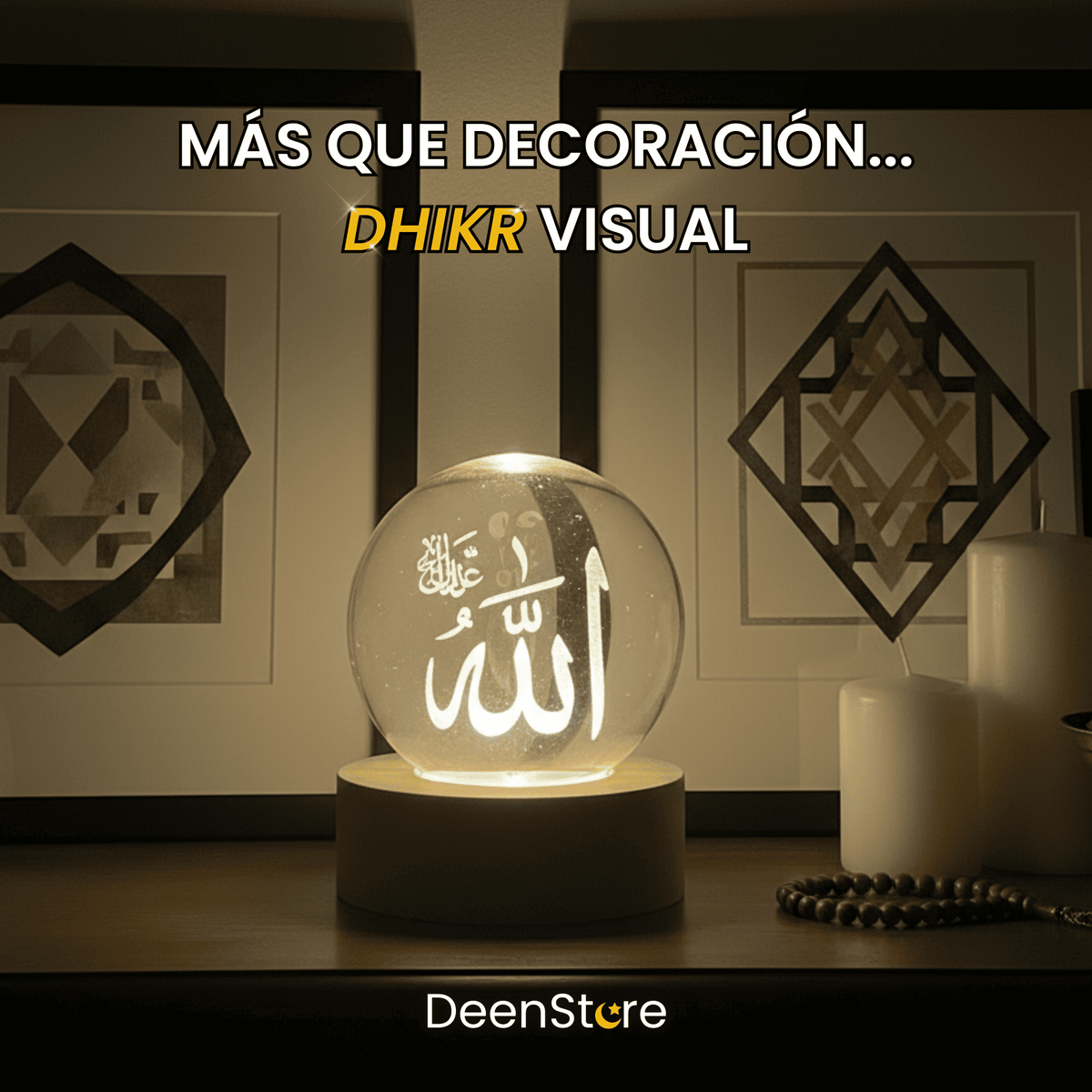 LÁMPARA ESFÉRICA DE LUZ ISLÁMICA