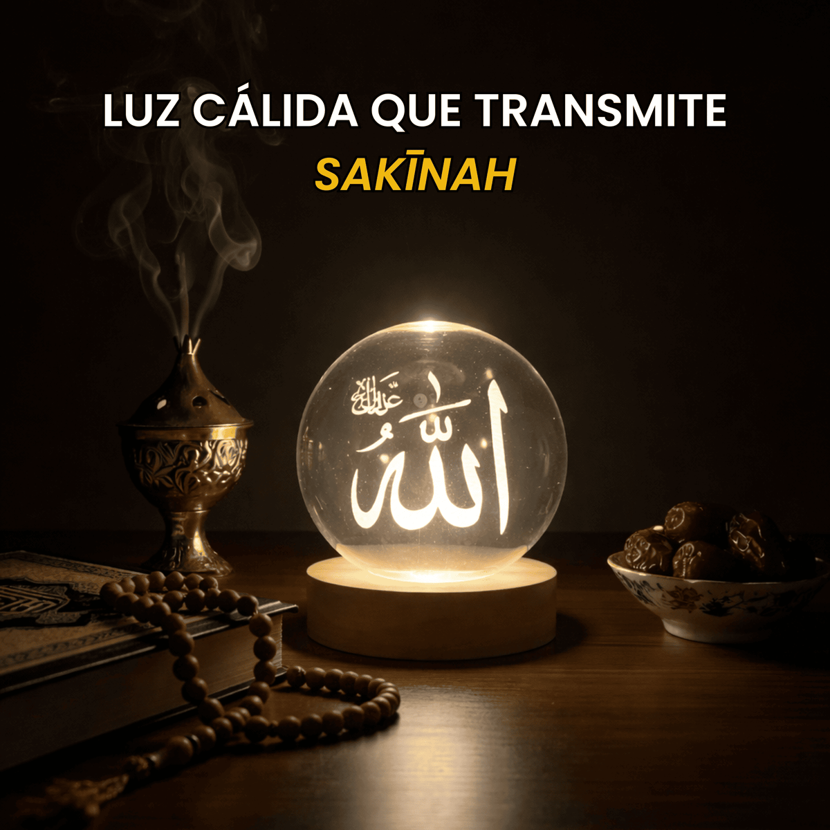 LÁMPARA ESFÉRICA DE LUZ ISLÁMICA