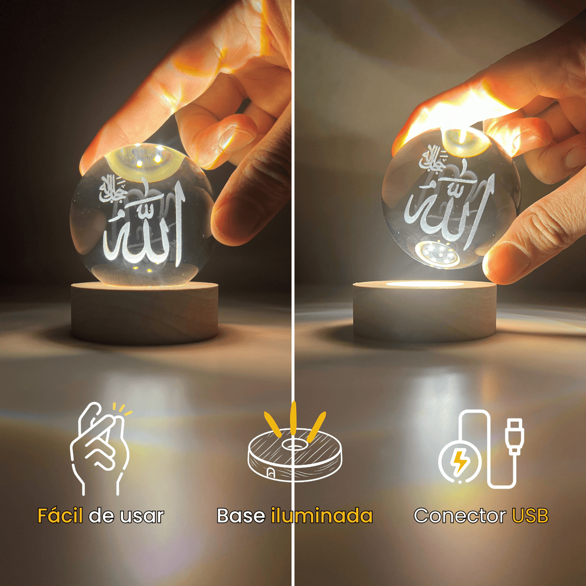 LÁMPARA ESFÉRICA DE LUZ ISLÁMICA