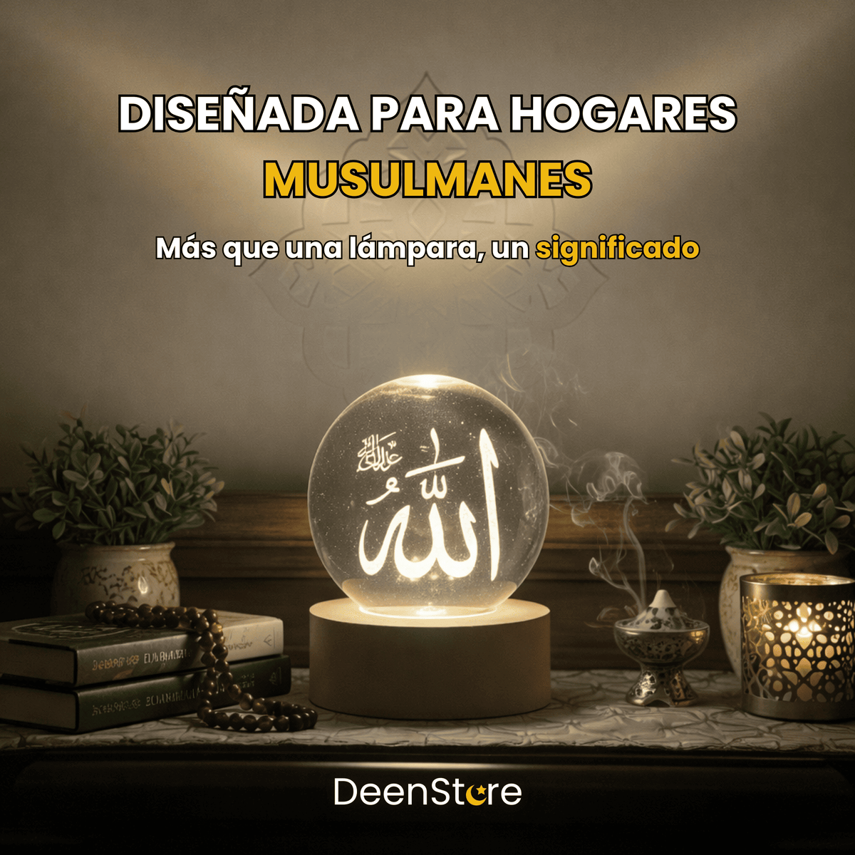LÁMPARA ESFÉRICA DE LUZ ISLÁMICA